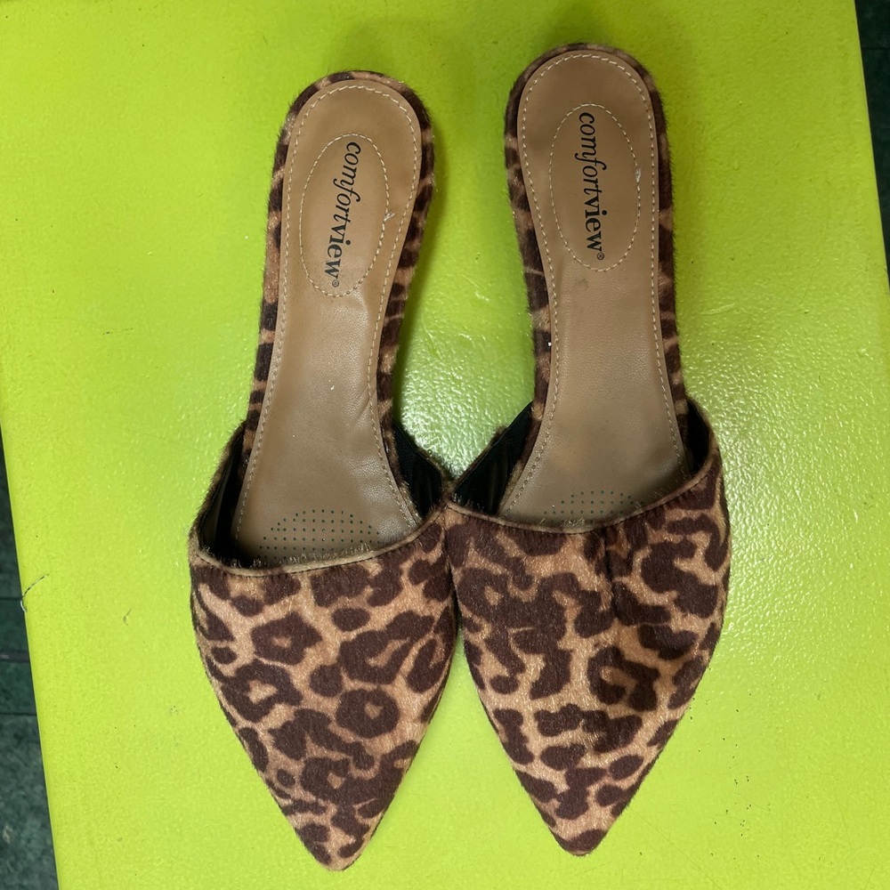 Leopard Print Backless Sandals